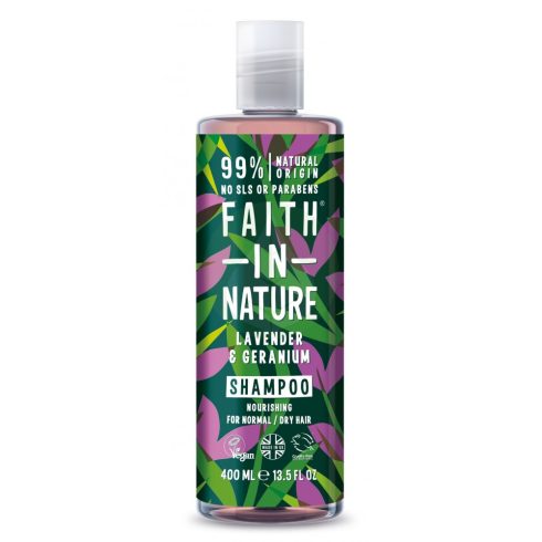 Levendula és Geránium sampon - 400ml - Faith in Nature