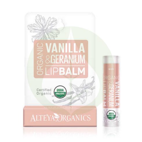 Bio Vanília és Geránium ajakápoló - 5g - Alteya Organics