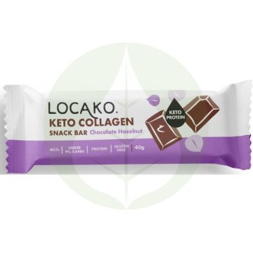   Csokoládé-mogyoró ízű Keto kollagén szelet - 40g - Locako