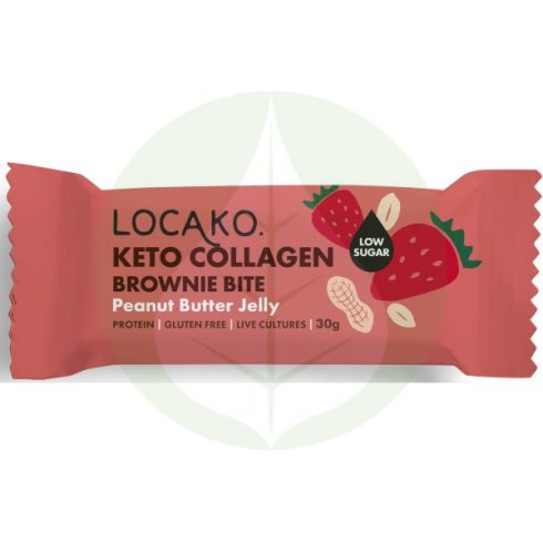 Mogyoróvajas-zselés ízű Keto kollagén brownie szelet - 30g - Locako