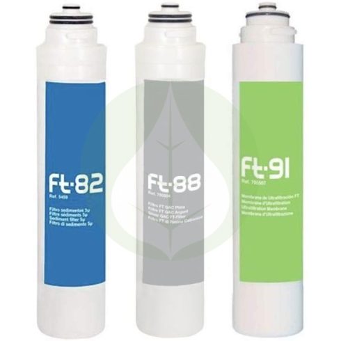 szűrőkészlet - 3 darabos Ezüsttel - Puricom - Ionfilter FT-Line3 víztisztító készülékekhez