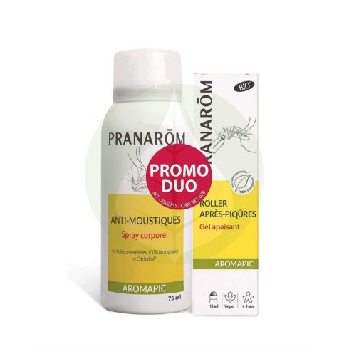 Aromapic - Szúnyog és rovarriasztó spray - bőrre és csípéskezelő roll csomag - Bio - Pranarom