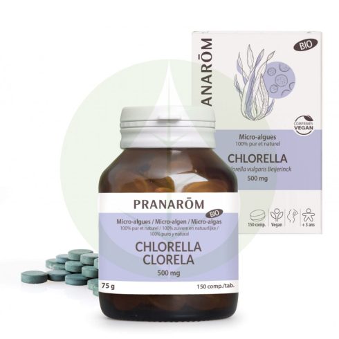 Chlorella 500 mg - Clorela mikro-alga tabletta - Bio - 60db - Pranarom